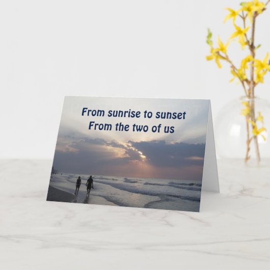 我々二人は三日の日の出と日没を願う カード (黄色い花)