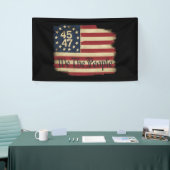 我々人民トランプ45 47動揺してヴィンテージ国旗 横断幕 (トレードショー)