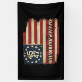 我々人民トランプ45 47動揺してヴィンテージ国旗 横断幕 (縦)