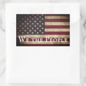 我々人民ヴィンテージアメリカ国旗 長方形シール (バッグ)