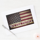 我々人民ヴィンテージアメリカ国旗 長方形シール (封筒)