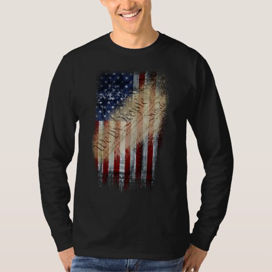 我々人民ヴィンテージ旗 Tシャツ (正面)