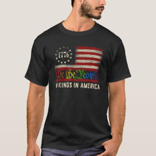 我々人民1776アメリカ国旗No Kings In America LG Tシャツ