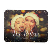我々信じ |グリッツフェイクグリッターフォトオーバーレイ マグネット (横)