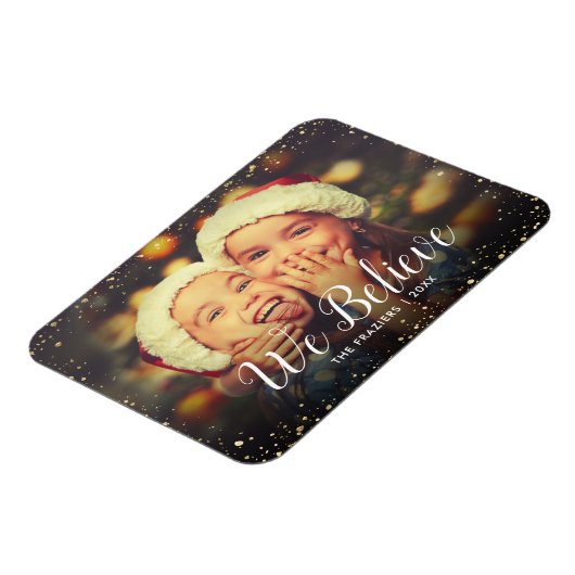 我々信じ |グリッツフェイクグリッターフォトオーバーレイ マグネット (左側)