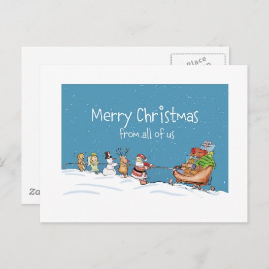 我々全員からのメリークリスマス シーズンポストカード (正面/裏面)