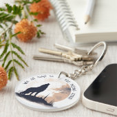 我々全員が同じ月の引用文に吠え感動的る キーホルダー (正面右)