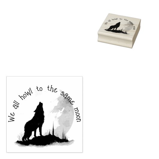 我々全員が同じ月の引用文に吠え感動的る ラバースタンプ (押印)