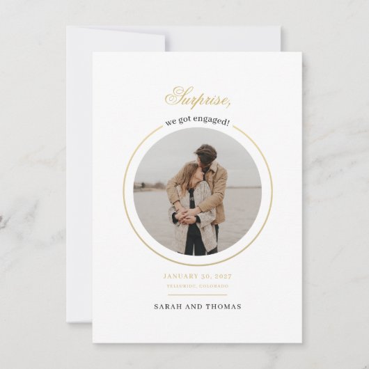 我々写真得婚約した婚約パーティ 招待状 (正面)