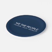 我々国民の自由の平和平等 | ブルー ペーパープレート (アングル)