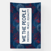 我々国民の自由の平和平等 | 花火 横断幕 (縦)