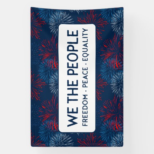 我々国民の自由の平和平等 | 花火 横断幕 (縦)