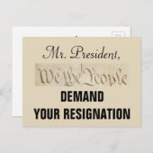 我々国民はトランプの辞任を求める ポストカード (正面/裏面)