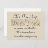 我々国民はトランプの辞任を求める ポストカード (正面/裏面)