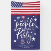 我々国民はパーティー好きだ |7月4日パーティー 横断幕 (縦)