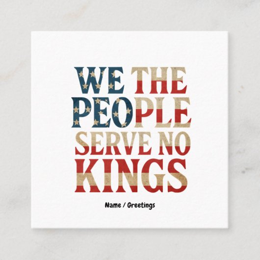 我々国民は民主化志士を支持する王に仕えていない スクエア名刺 (正面)