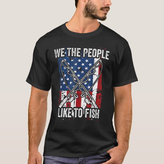 我々国民は父親の日の魚釣りを釣るのが好きだ Tシャツ (正面)