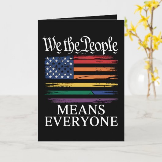 我々国民は皆を意味するLGBTQプライド カード (黄色い花)