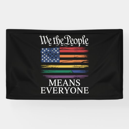 我々国民は皆を意味するLGBTQプライド 横断幕 (横)