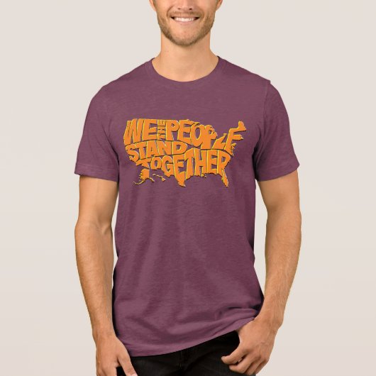 我々国民は結束している トライブレンドTシャツ (正面)