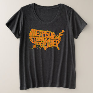 我々国民は結束している プラスサイズTシャツ