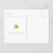 我々得はパーティーターコイズのヒマワリ インビテーションポストカード (裏面)