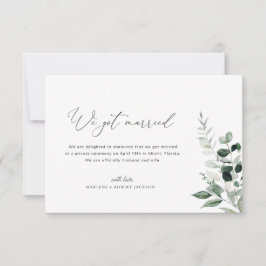 我々得は結婚した結婚緑の発表 サンキューカード