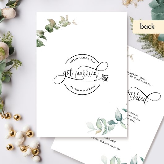 我々得は結婚した、葉の緑結婚した結婚の 案内状