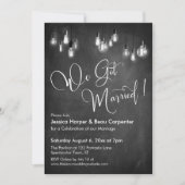 我々得タイポグラフィ結婚したエジソンライツシャルボード 招待状 (正面)