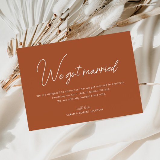 我々得結婚したは結婚テラコッタ サンキューカード