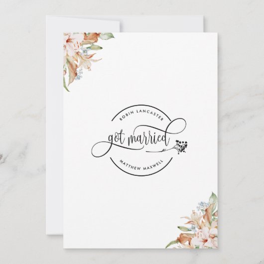 我々得結婚したは自然開花結婚したは 案内状 (裏面)