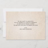 我々得結婚した結婚の発表 招待状 (裏面)