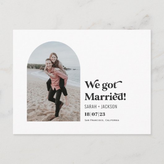 我々得、ア結婚したチモダンョシンプルン写真エロペメント 案内ポストカード (正面)