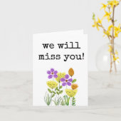 我々恋しく思は、さようなら、幸運、同僚 カード (黄色い花)