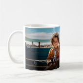 我々愛あなたナナビューティフルワン写真テンプレート文字 コーヒーマグカップ (左)