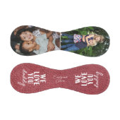 我々愛あなたパパ赤い革プリント2写真 野球ボール (パネル)