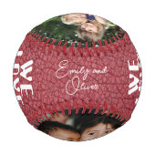 我々愛あなたパパ赤い革プリント2写真 野球ボール (裏面)