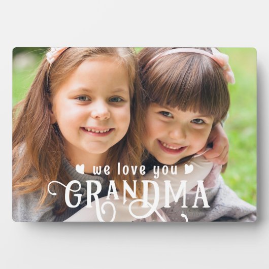 我々愛おばあちゃん写真ファンシーレタリングカスタム フォトプラーク (正面)