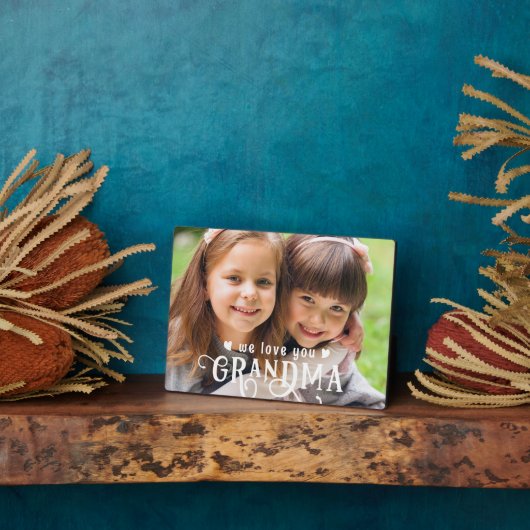 我々愛おばあちゃん写真ファンシーレタリングカスタム フォトプラーク (側面)