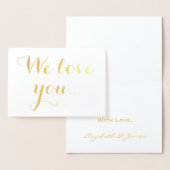 我々愛するゴールドフォイルエレガントタイポグラフィ 箔カード (ディスプレー)