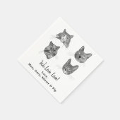 我々愛ラブペットカスタムズスケッチ結婚ズ スタンダードカクテルナプキン (角)