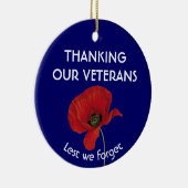 我々感謝していの退役軍人がケシ忘れキだ セラミックオーナメント (右)