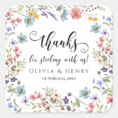 我々感謝していの野花の好意を突き付けて スクエアシール (正面)