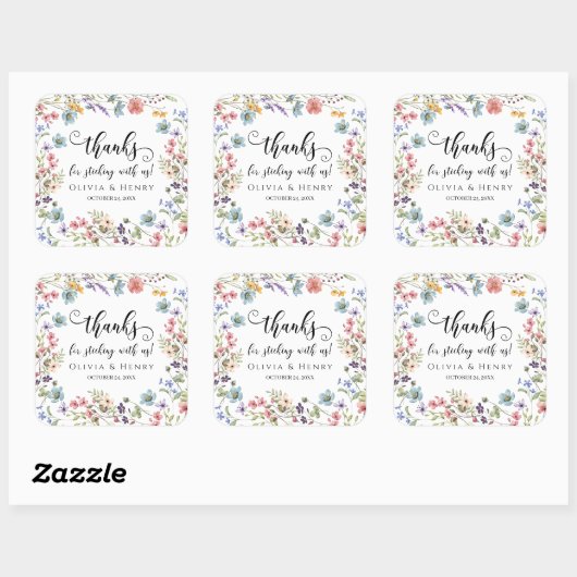 我々感謝していの野花の好意を突き付けて スクエアシール (シート)