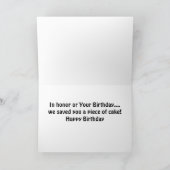 我々救は「お前はケーキだ」誕生日 カード (内部)