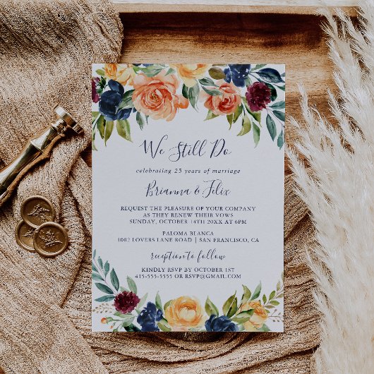 我々数々のはまだエレガント誓の更新を行う色のフローラ 招待状