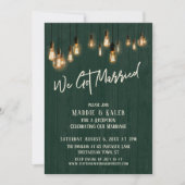 我々暗得緑結婚したの木エジソンライト 招待状 (正面)