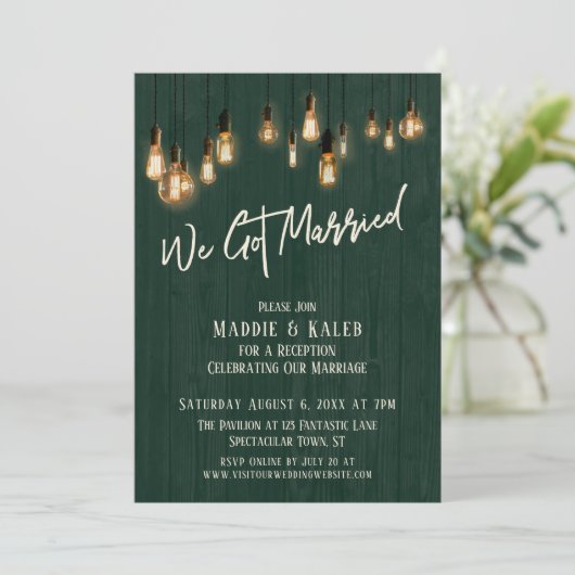 我々暗得緑結婚したの木エジソンライト 招待状 (スタンド正面)