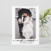 我々書道得ハート写真結婚の 案内状 (スタンド正面)