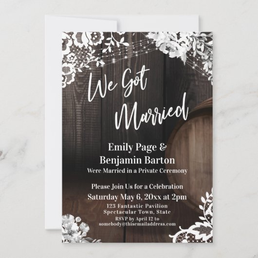 我々木結婚した得素朴筒が花を照らす 招待状 (正面)